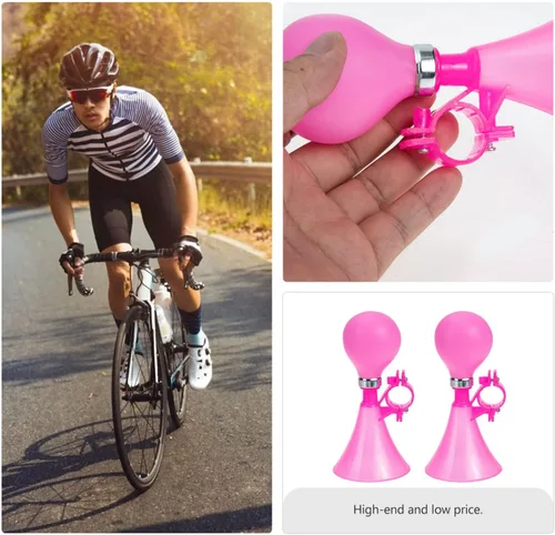 Vista 6 de Veemoon Bocina de aire pequeña, 2 piezas, bocina de bicicleta, bocinas de bocina de plástico para niños, niñas, niñas, accesorios de bicicleta