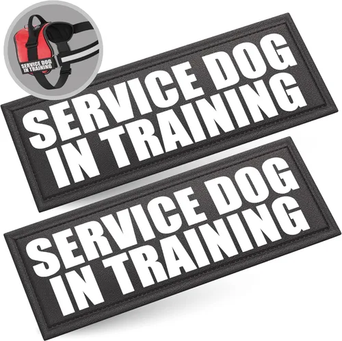 Vista 11 de Parches de entrenamiento para perros de servicio, parches de gancho para chaleco para perro de servicio, apoyo emocional, en entrenamiento, perro