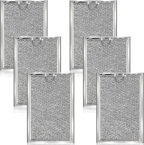 6 Pack Microwave Filter Replacement 7.64 x 5.1 Inch Microwave Oven Grease Filter for Kitchen Air Entering over the Range Oven Stove Compatible with