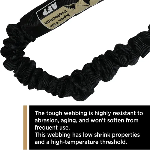 Vista 6 de AFP Cordón interno de protección contra caídas de una sola pierna de 6 pies con barra de refuerzo Pelican y gancho de presión Correa de alta