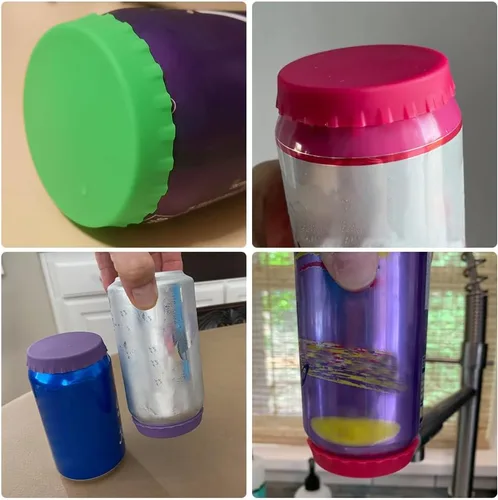 Vista 6 de 10 unidades de tapas para latas de soda, tapas de lata de silicona para soda, reutilizables, tapa de lata de silicona sin BPA, tapón y protector