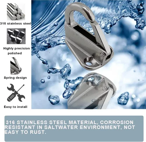 Vista 2 de 316 Stainless Steel Fender Hooks Boat Hardware Clothes Fender Hanger Hooks of 5 Pcs