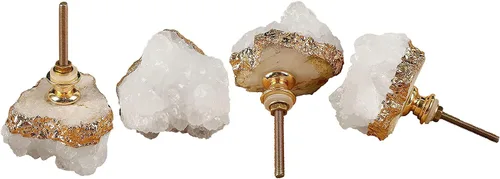 Vista 11 de JIC Gem Juego de 2 pomos de amatista para cajones, pomos de piedra de cristal, manijas de armario de cocina
