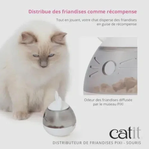 Vista 5 de Catit PIXI - Dispensador de golosinas, juguete interactivo para gatos, ratón
