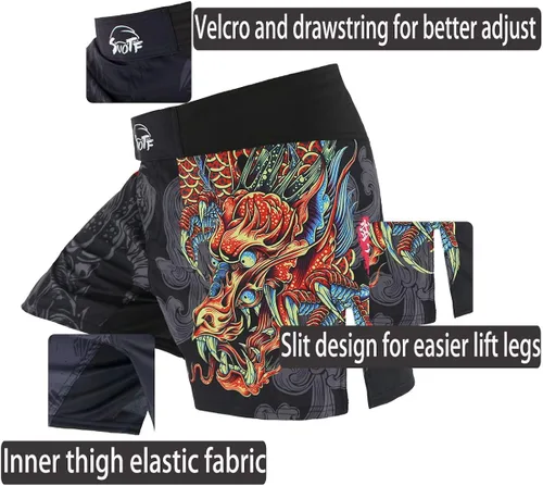 Vista 3 de SUOTF Pantalones cortos de boxeo para hombres y hombres, BJJ para hombres