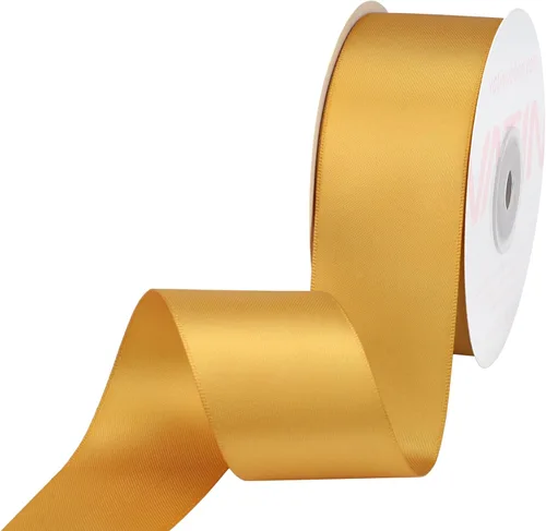 Vista 43 de VATIN - Cinta de satén de doble cara beige de 1/4", 25 yardas continuas, cinta de poliéster beige para ramo de lazos, envoltura de regalos, arreglo