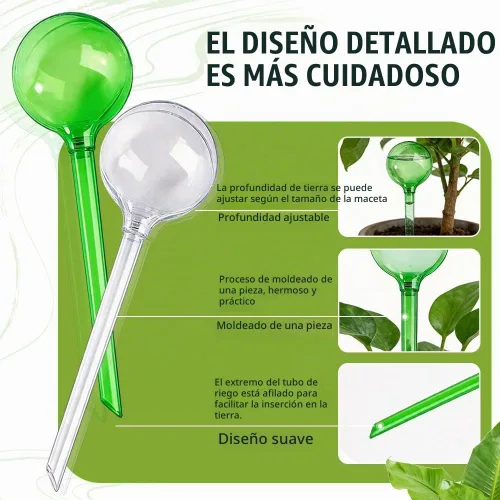 Vista 4 de Yahpetes Globo de riego automático para plantas, globos de riego de plástico, Waterer Flower Water Drip Irrigationdevice Sistema de riego automático
