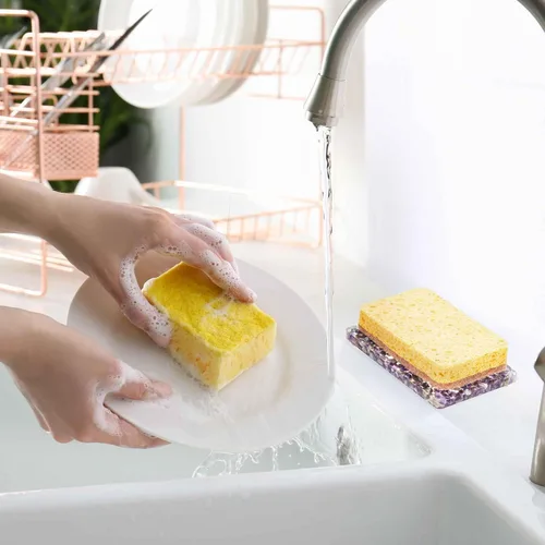 Vista 6 de Jabonera rectangular hecha a mano con piedras para decoración de ducha y baño, bandeja de jabón natural para mantener el jabón seco, accesorios