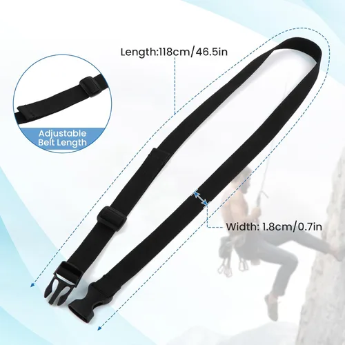 Vista 3 de Correa de cubo para bolsa de tiza con hebilla de clip, bolsa de tiza ligera, equipo de escalada en roca para gimnasio, escalada, atletismo