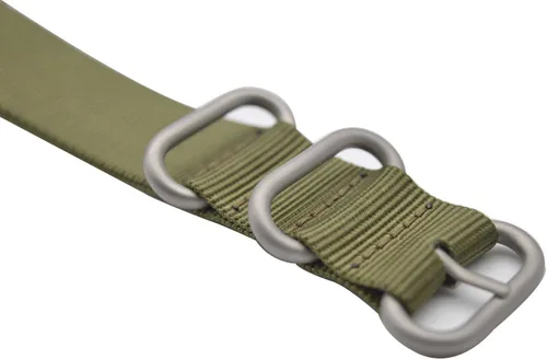 Vista 3 de ArtStyle Correa para reloj, de nylon, colorida, con hebilla pulida resistente. Verde Armada (ArmyGreen)