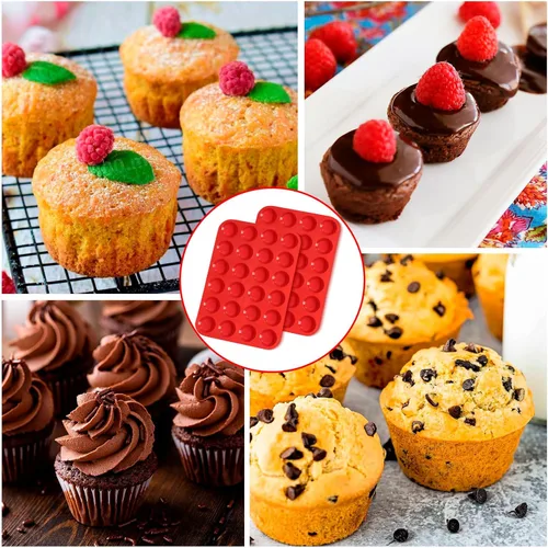 Vista 6 de 2 moldes de silicona para magdalenas, moldes de silicona para cupcakes, moldes antiadherentes para hornear para hacer magdalenas, pasteles