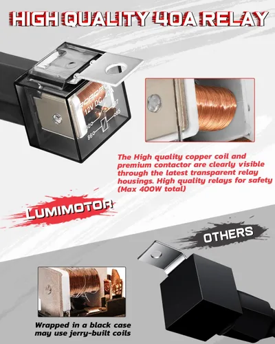 Vista 6 de Arnés de cableado de 1 conductor, barra de luz LED, kit de arnés de cableado con interruptor de roca para luces antiniebla LED, barra de luz LED