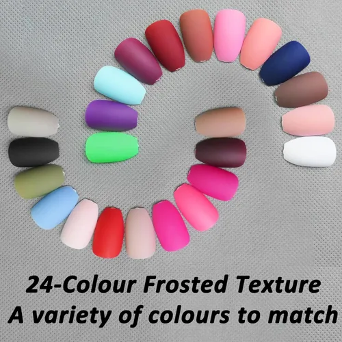 Vista 4 de LoveOurHome 576 uñas postizas cortas a presión de ataúd, uñas postizas de color acrílico a presión, puntas de uñas postizas de cobertura completa