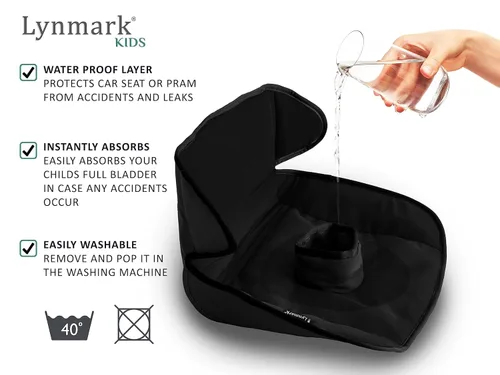 Vista 3 de Lynmark Funda protectora para asiento de automóvil para entrenamiento de orinal - Almohadillas suaves impermeables para niños pequeños y asiento
