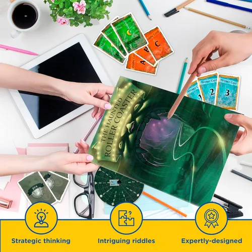 Vista 6 de Exit The Haunted Roller Coaster Exit The Game - Un juego de Kosmos de Thames & Kosmos Experiencia familiar de sala de escape en casa basada