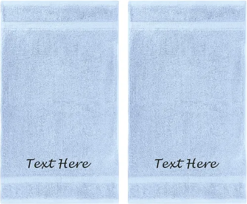 Vista 117 de Juego de Toallas Personalizadas con Texto Bordado - Paquete de 2 Sábanas de Baño de Algodón Turco Altamente Absorbentes y Súper Suaves para Spa