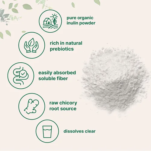 Vista 4 de Micro Ingredients Polvo de fibra de inulina orgánica, 2 libras Prebiótico natural para apoyar la salud digestiva e intestinal Soluble