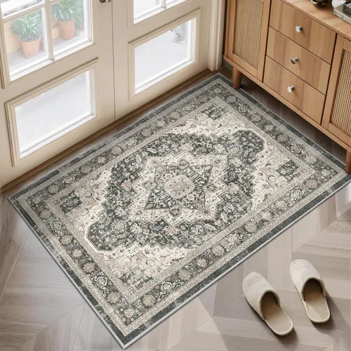 Vista 24 de Roxstand Alfombras de área de 5 x 7, resistentes a las manchas, lavables a máquina con parte trasera antideslizante, alfombras vintage