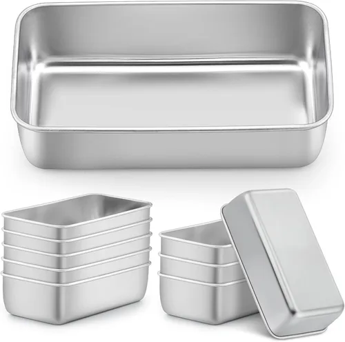 Vista 18 de LIANYU Molde para Pan de Acero Inoxidable, Molde Grande para Pan de 12x5 Pulgadas para Hornear, Molde de Metal para Pastel de Carne, Pan de Masa