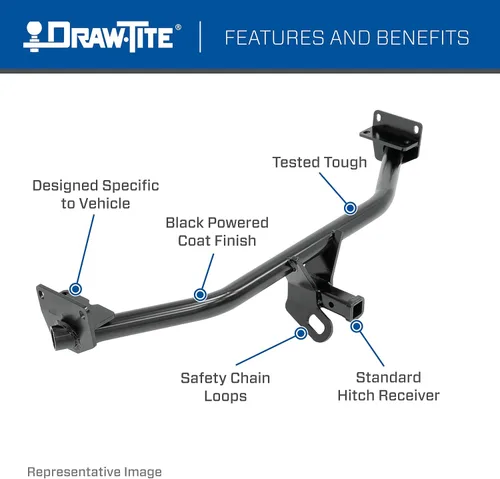 Vista 4 de Draw-Tite 24874 Enganche de remolque Clase 1, receptor de 1.25 pulgadas, negro, compatible con Mazda 5 2012-2015