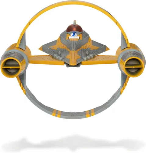 Vista 4 de Star Wars Micro Galaxy Squadron Anakin Skywalker's Jedi Starfighter - Vehículo de clase Starfighter de 5 pulgadas con dos accesorios de micro figura