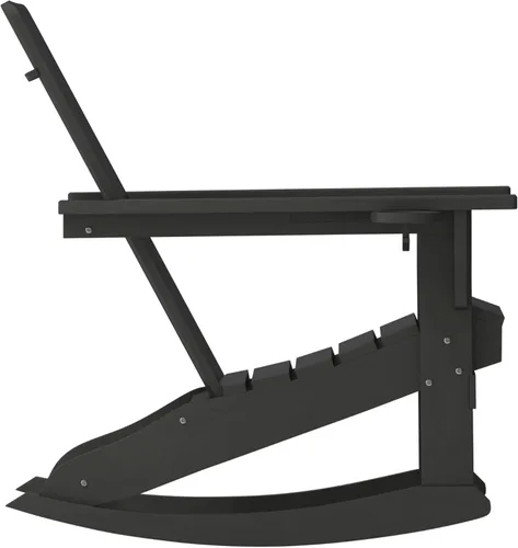 Vista 9 de Flash Furniture Halifax Adirondack - Silla mecedora Adirondack con soporte para tazas, silla mecedora Adirondack de poliresina resistente a la Negro