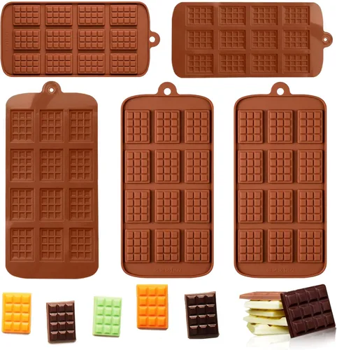 Vista 9 de 2 Piezas de Moldes de Silicona Separables para Chocolate, Molde Cuadrado de Silicona, Molde de Barra de Chocolate y Caramelo Antiadherente, Molde