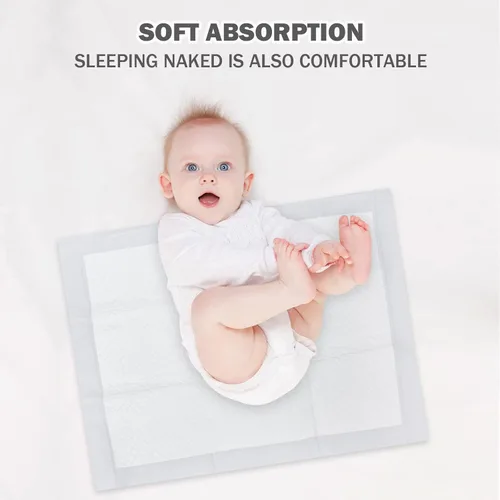 Vista 7 de Cambiador desechable para bebé, paquete de 25 almohadillas suaves de tela no tejida transpirable impermeable, protector de colchón portátil a prueba