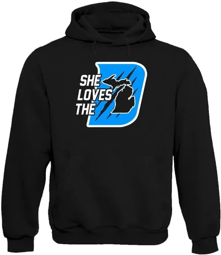 Vista 5 de Xtreme Apparrel She Loves The D Men's Hoodie Sweatshirt for Football Fans