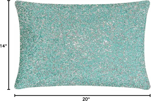 Vista 7 de Almohada luminosa completa, diamantes de imitación brillantes, terciopelo suave, inserto de plumas, funda lavable, acento de decoración del hogar