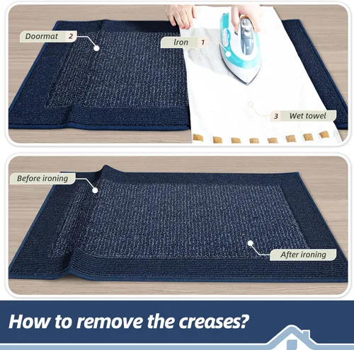 Vista 9 de BEQHAUSE Tapete para puerta interior de 20" x 32", Tapetes atrapa suciedad antideslizantes para entrada lavables, Tapete de bienvenida resistente a