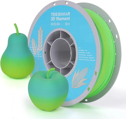 Vista 11 de Silk Rainbow PLA 3D Printer Filament, 4 Rolls,1KG Spool(2.2lbs) 1.75mm 3D Printing Multicolor Gradient Filament Bundle for Most FDM 3D Printers,4