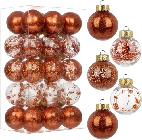 Vista 19 de Briful Bolas de Navidad de plástico transparente inastillables de 3.150 in/3.15 pulgadas, juego de bolas de Navidad decorativas transparentes