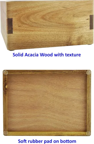 Vista 6 de Spiretro Caja de almacenamiento de madera con tapa, caja de almacenamiento para guardar joyas, monedas, tarjetas, tesoro pequeño, caja decorativa