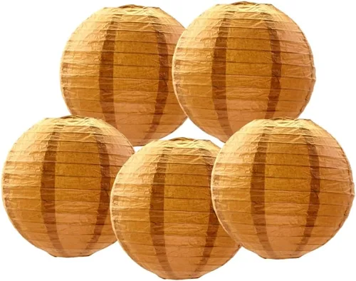 Vista 26 de Faroles de papel colgantes redondos de papel para bodas, decoraciones de fiesta de cumpleaños (negro, 4 pulgadas (3.9 in) - 5 piezas)