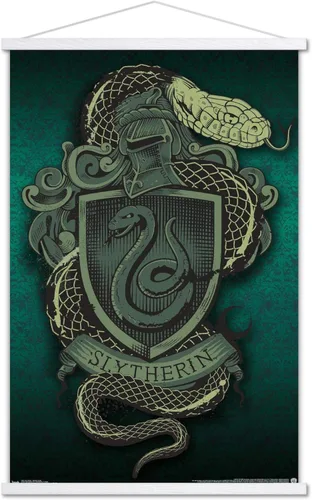 Vista 11 de Trends International The Wizarding World: Harry Potter - Póster de pared con escudo de serpiente Slytherin, 14.725 x 22.375 pulgadas, versión