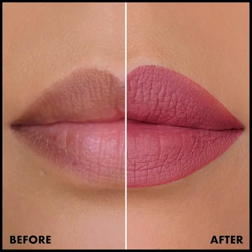 Vista 5 de NYX Professional Makeup, Lingerie XXL - Lápiz labial líquido mate, color Strip'd Down (beige coral)