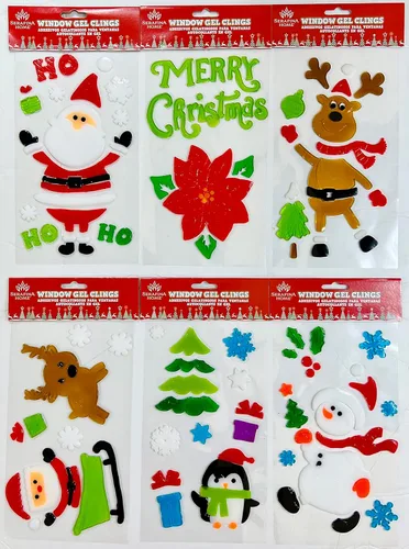 Vista 16 de Adhesivos de ventana de Halloween que brillan en la oscuridad con gel - 6 hojas de diseños reutilizables de Halloween: Frankenstein, esqueletos