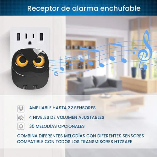 Vista 5 de Alarma de entrada - Alarma inalámbrica de 1/2 milla de largo alcance resistente a la intemperie, sensor y detector de movimiento - Sistema de alerta