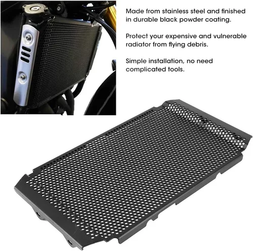 Vista 4 de Akozon Protector de cubierta de rejilla de radiador en acero inoxidable para FJ-09 / MT-09 2015-2020