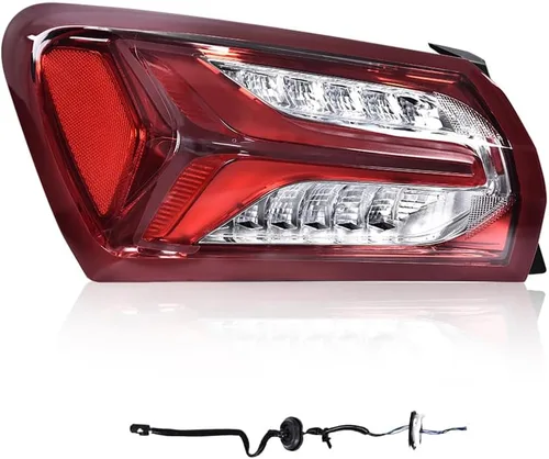 G-PLUS Lámpara de luz trasera LED compatible con Chevy Malibu 2019 2020 2021 2022 Lámparas traseras para conductor, lente roja transparente,