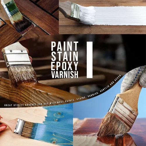 Vista 5 de US Art Supply - 20 unidades de pinceles para pintar con pintura, barniz, cola, yeso, varios tamaños