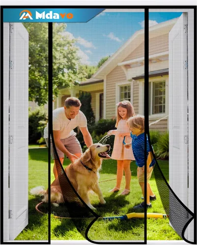 Vista 8 de Puerta mosquitera magnética, mantiene a los insectos fuera, apta para mascotas y niños, funciona con puertas delanteras, puertas correderas, se