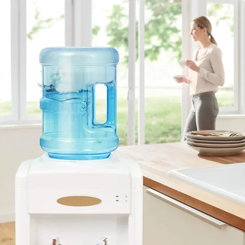 Vista 6 de BESPORTBLE Botella de agua sin BPA con tapas de rosca: Contenedor de agua de 5 L Mango de transporte de fácil agarre para deportes Camping Plástico