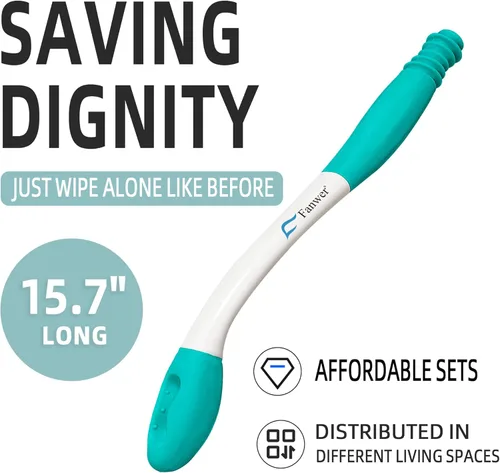 Vista 2 de Fanwer Ayudas de inodoro para limpiar la parte inferior, herramientas de limpiaparabrisas de 15.7 pulgadas de largo alcance, comodidad de glúteos