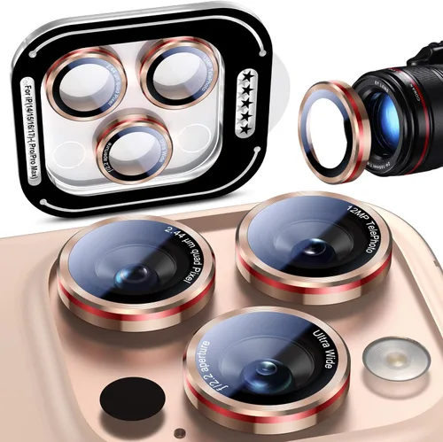 Vista 12 de Uyiton para iPhone 16 Pro Max/16 Pro/17 Pro Max/17 Pro/15 Pro Max/15 Pro/14 Pro Max/14 Pro protector de lente de cámara