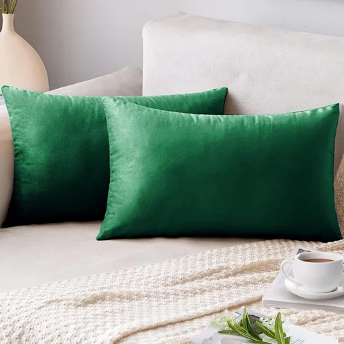 Vista 5 de AUSSPVOCT Ative - Juego de 2 fundas de almohada de terciopelo suave, 12 x 20 pulgadas, fundas de cojín cuadradas para sofá, cama, automóvil, sala