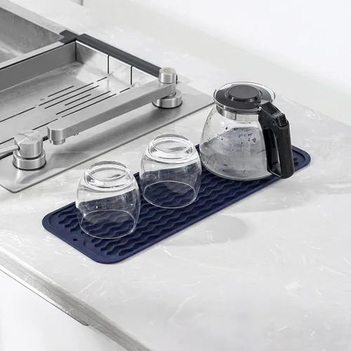 Vista 637 de MicoYang Alfombrilla de Silicona para Secar Platos de Múltiples Usos, Fácil de Limpiar, Ecológica, Alfombrilla de Silicona Resistente al Calor