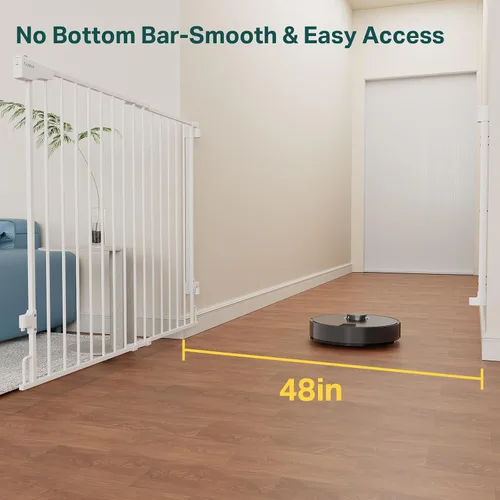 Vista 25 de Cumbor 29.2–43" Puerta de bebé para escaleras, de montaje en pared (se requiere taladrar), puerta para perros expandible sin barra inferior, puerta