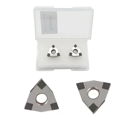 Vista 7 de 2pcs WNMG431/WNMG080404 CBN-6 Nitruro de boro cúbico Adecuado para el acabado de alta velocidad de acero tratado térmicamente, aleación ferrosa